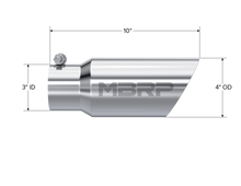 Load image into Gallery viewer, MBRP Universal Tip 4in OD 3in Inlet 10in Length Dual Wall Angled End T304