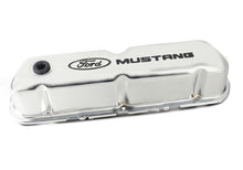 Load image into Gallery viewer, Ford Racing Ford Mustang Logo Stamped Steel Chrome Valve Covers