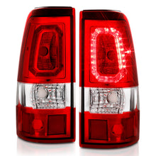 Load image into Gallery viewer, ANZO 1999-2002 Chevy Silverado 1500 LED Taillights Plank Style Chrome With Red/Clear Lens