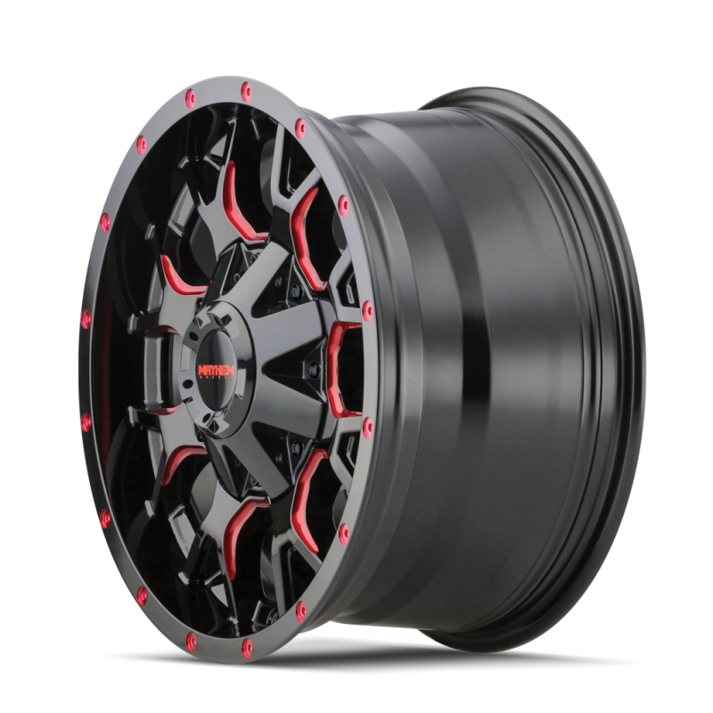 Mayhem 8015 Warrior 18x9 / 6x135 BP / -12mm Offset / 106mm Hub Black w/ Prism Red Wheel