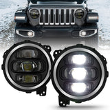 ANZO 2018-2019 Jeep Wrangler Full Led ProjectorH.L Black