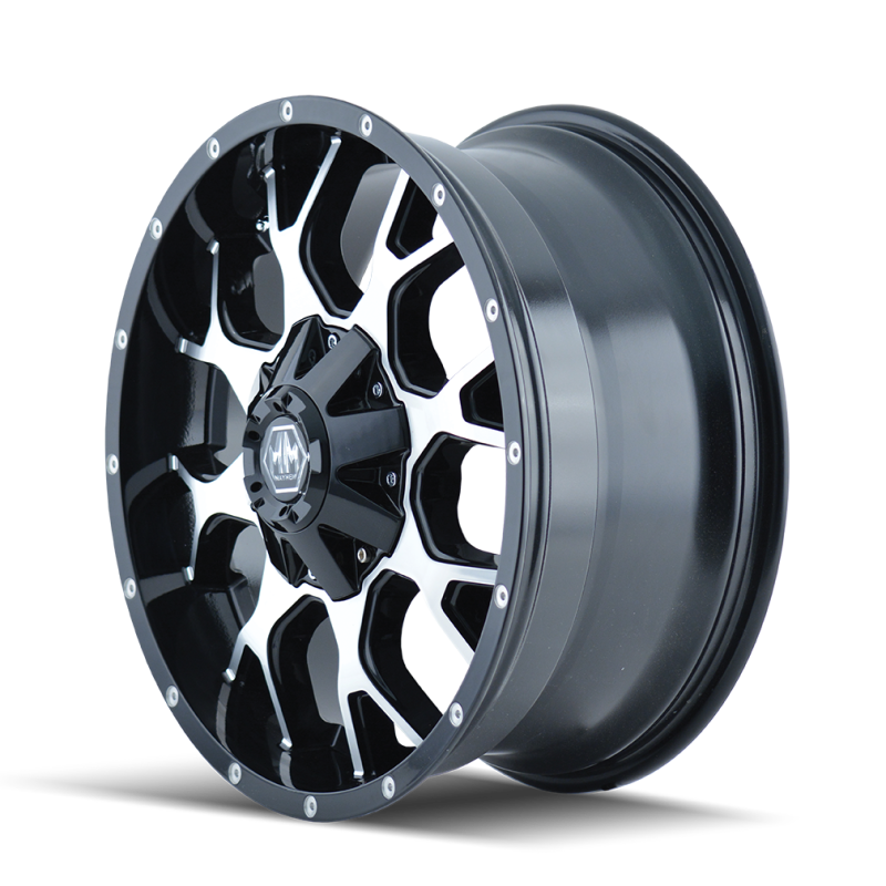 Mayhem 8015 Warrior 20x9 / 8x180 BP / 18mm Offset / 124.1mm Hub Black/Machined Face Wheel