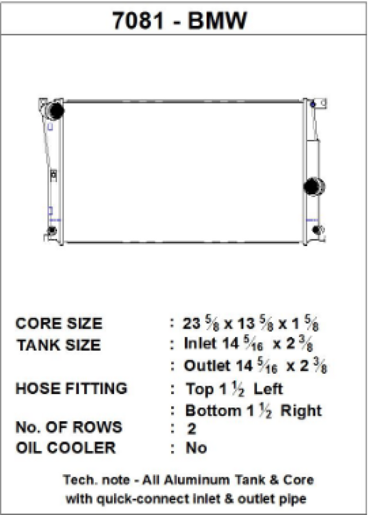 CSF BMW 2 Series (F22/F23) / BMW 3 Series (F30/F31/F34) / BMW 4 Series (F32/F33/F36) A/T Radiator