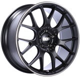 BBS CH-R 20x9 5x115 ET24 Satin Black Polished Rim Protector Wheel -82mm PFS/Clip Required